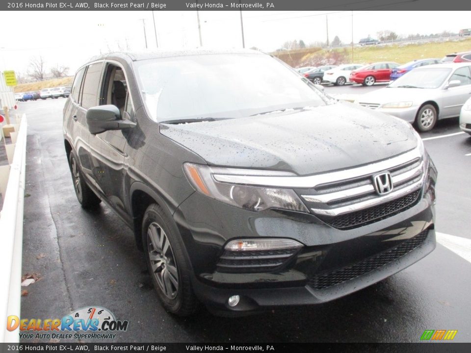 2016 Honda Pilot EX-L AWD Black Forest Pearl / Beige Photo #6