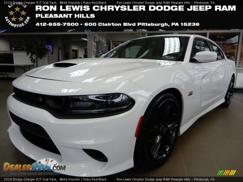 2019 Dodge Charger R/T Scat Pack White Knuckle / Ruby Red/Black Photo #1