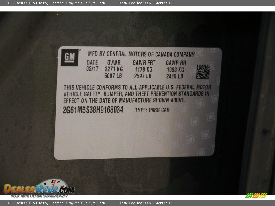 2017 Cadillac XTS Luxury Phantom Gray Metallic / Jet Black Photo #24