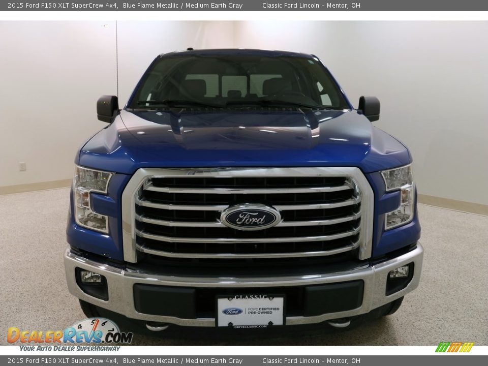 2015 Ford F150 XLT SuperCrew 4x4 Blue Flame Metallic / Medium Earth Gray Photo #2