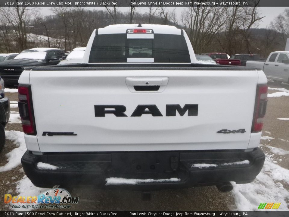 2019 Ram 1500 Rebel Crew Cab 4x4 Bright White / Black/Red Photo #5