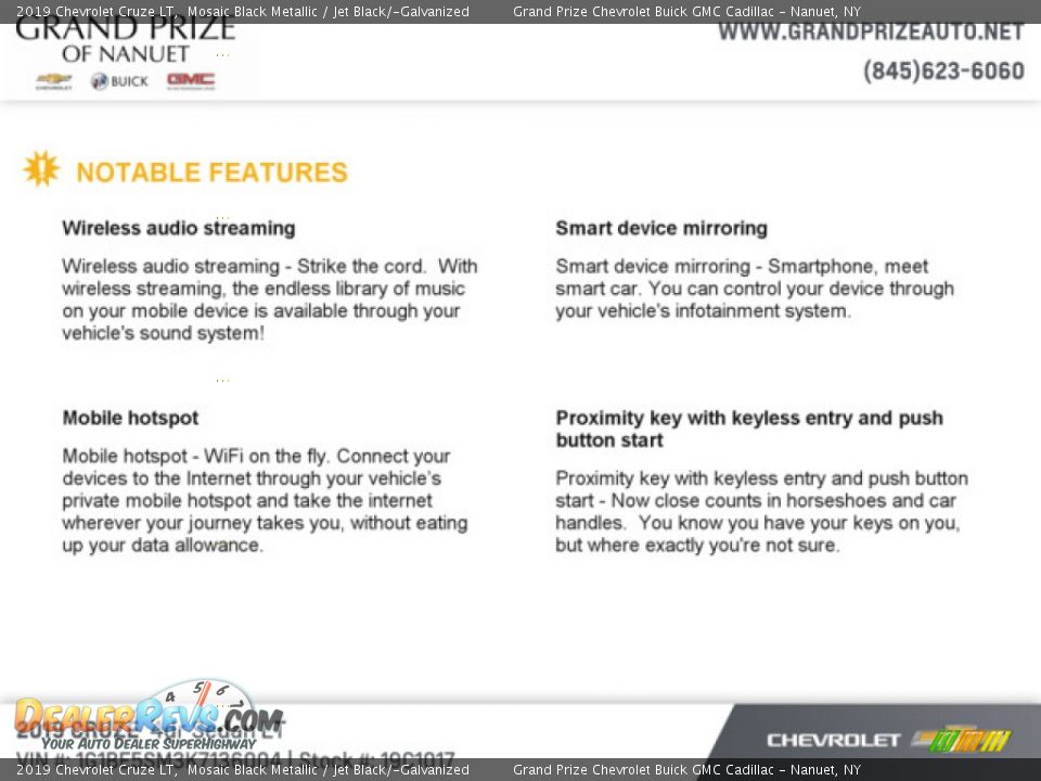 2019 Chevrolet Cruze LT Mosaic Black Metallic / Jet Black/­Galvanized Photo #7