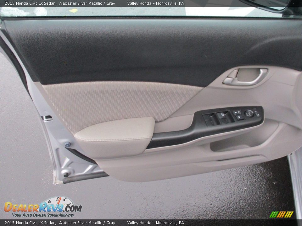 2015 Honda Civic LX Sedan Alabaster Silver Metallic / Gray Photo #9