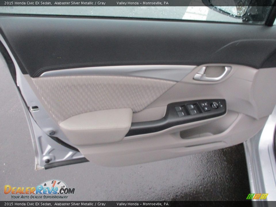 2015 Honda Civic EX Sedan Alabaster Silver Metallic / Gray Photo #10