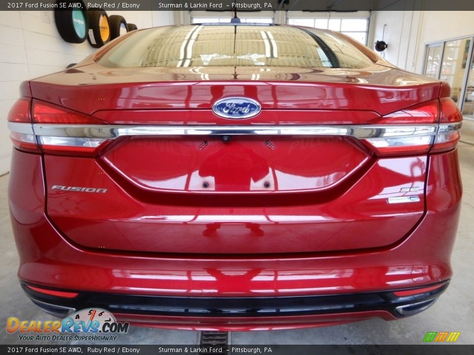 2017 Ford Fusion SE AWD Ruby Red / Ebony Photo #4