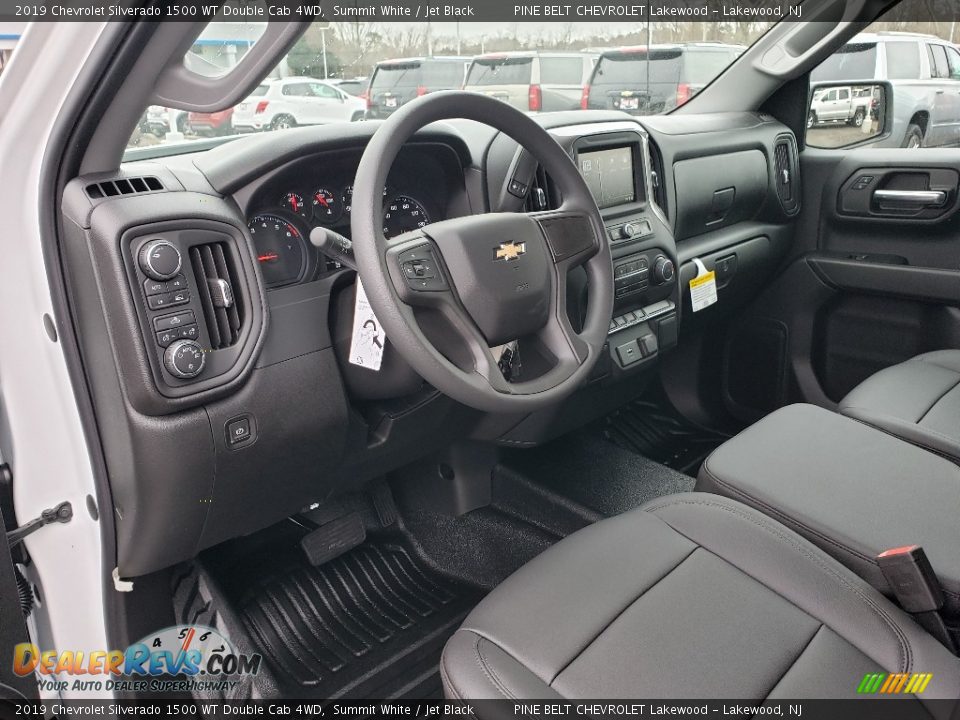 Jet Black Interior - 2019 Chevrolet Silverado 1500 WT Double Cab 4WD Photo #7