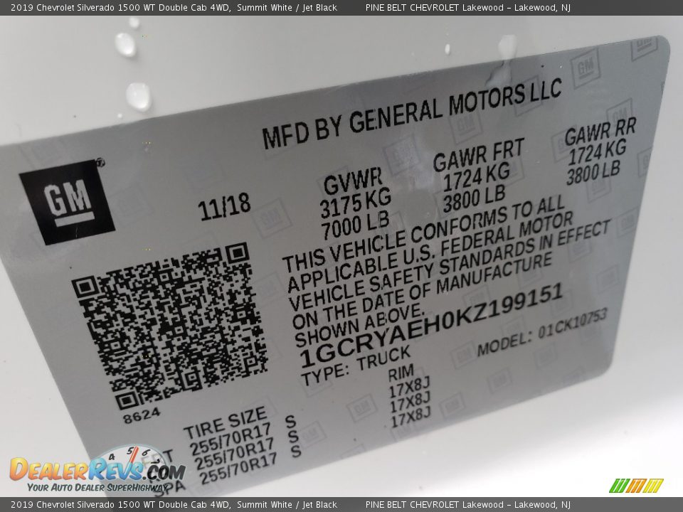 2019 Chevrolet Silverado 1500 WT Double Cab 4WD Summit White / Jet Black Photo #9