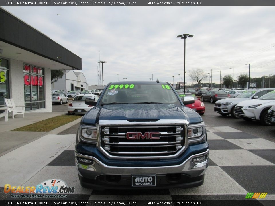 2018 GMC Sierra 1500 SLT Crew Cab 4WD Stone Blue Metallic / Cocoa/­Dune Photo #2