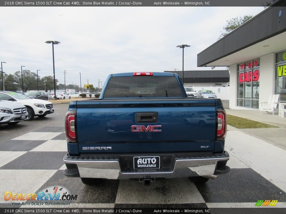 2018 GMC Sierra 1500 SLT Crew Cab 4WD Stone Blue Metallic / Cocoa/­Dune Photo #4