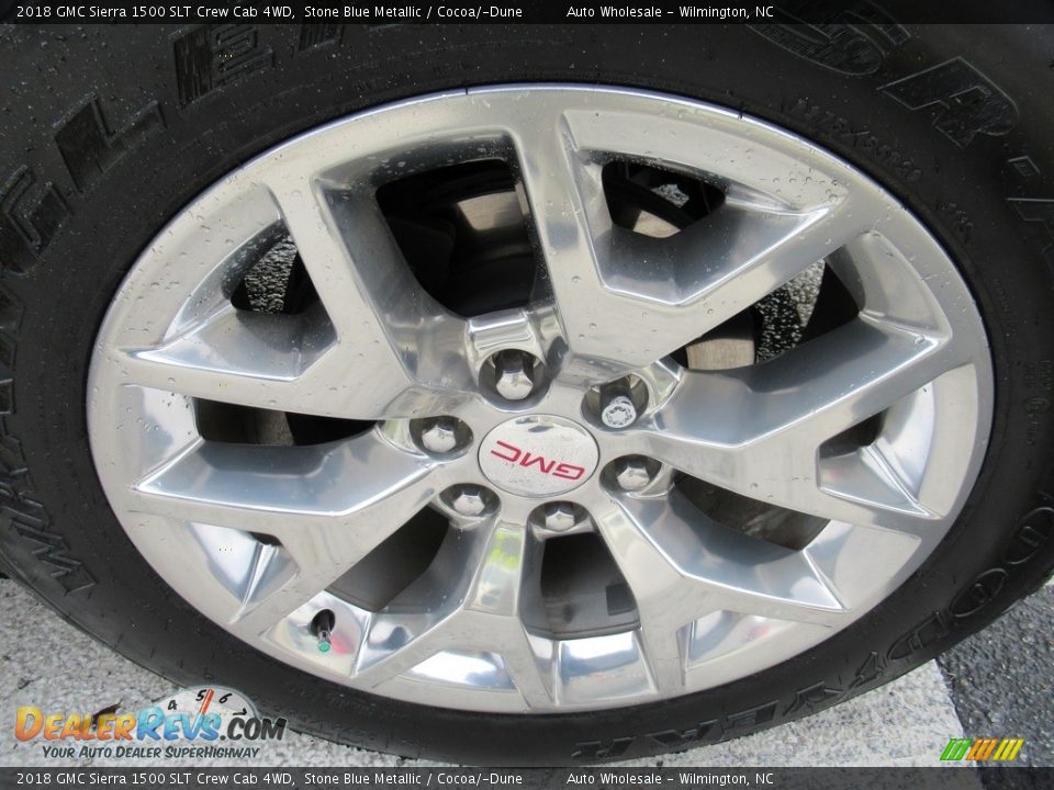 2018 GMC Sierra 1500 SLT Crew Cab 4WD Stone Blue Metallic / Cocoa/­Dune Photo #7