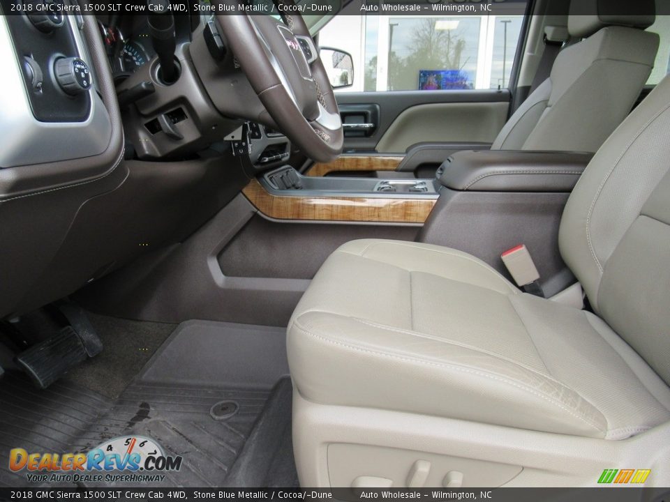 2018 GMC Sierra 1500 SLT Crew Cab 4WD Stone Blue Metallic / Cocoa/­Dune Photo #11