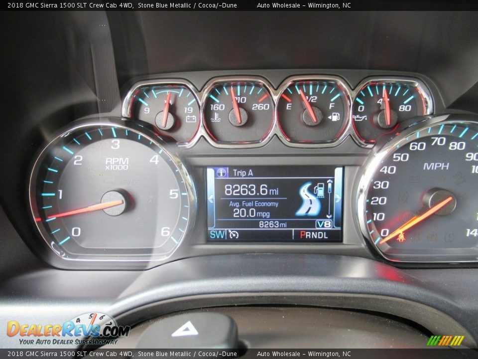 2018 GMC Sierra 1500 SLT Crew Cab 4WD Stone Blue Metallic / Cocoa/­Dune Photo #16