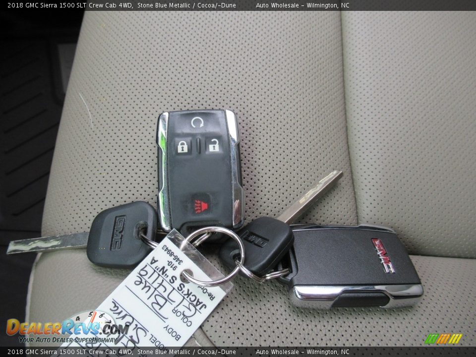 2018 GMC Sierra 1500 SLT Crew Cab 4WD Stone Blue Metallic / Cocoa/­Dune Photo #20