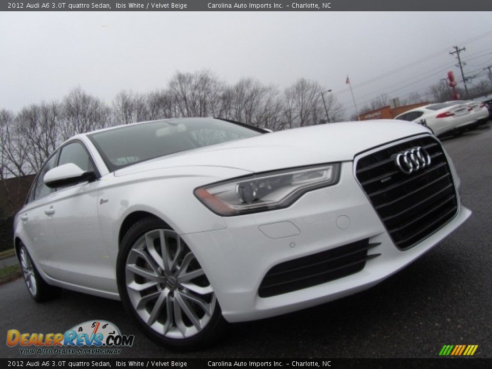 2012 Audi A6 3.0T quattro Sedan Ibis White / Velvet Beige Photo #2