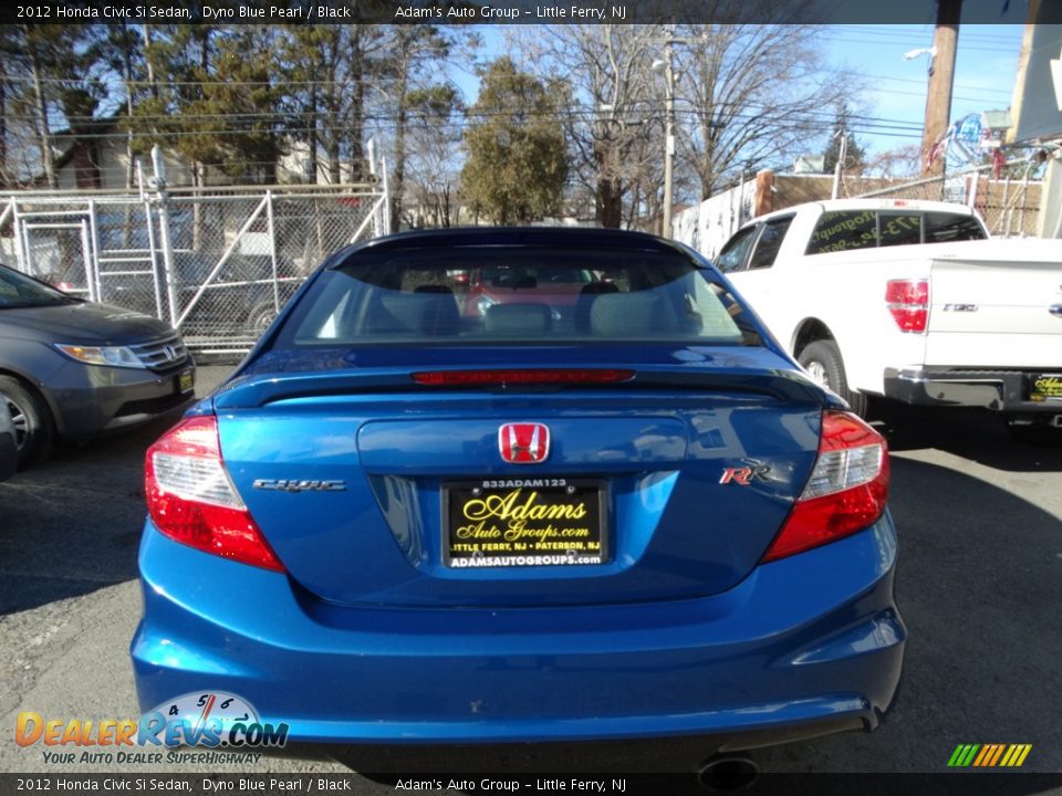 2012 Honda Civic Si Sedan Dyno Blue Pearl / Black Photo #6