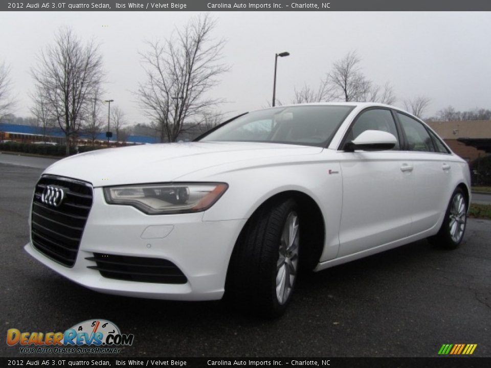 2012 Audi A6 3.0T quattro Sedan Ibis White / Velvet Beige Photo #6