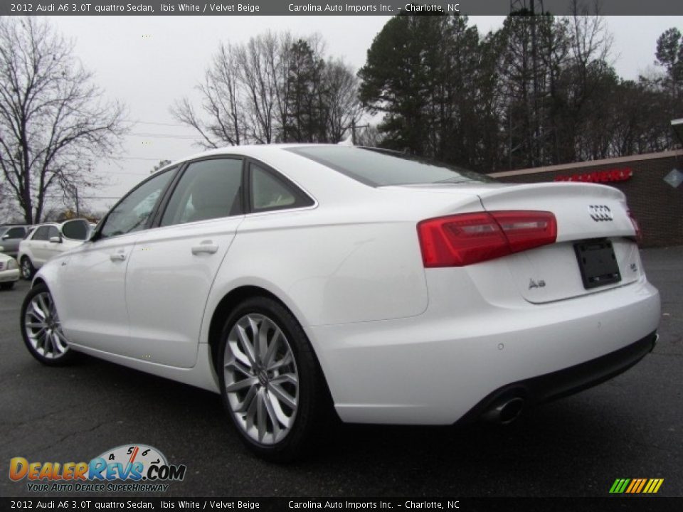 2012 Audi A6 3.0T quattro Sedan Ibis White / Velvet Beige Photo #8