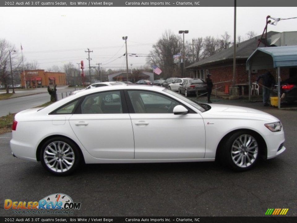 2012 Audi A6 3.0T quattro Sedan Ibis White / Velvet Beige Photo #11