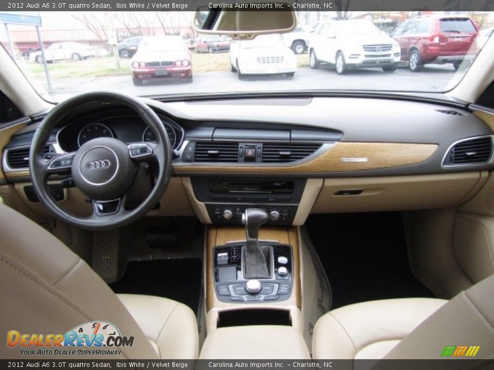 2012 Audi A6 3.0T quattro Sedan Ibis White / Velvet Beige Photo #13