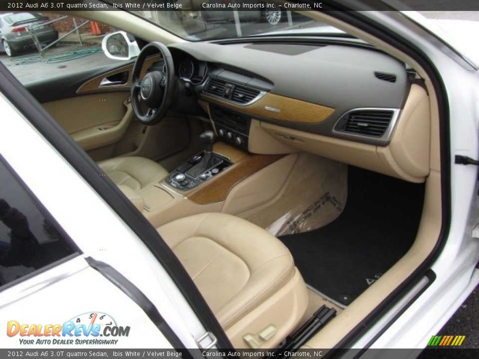 2012 Audi A6 3.0T quattro Sedan Ibis White / Velvet Beige Photo #22