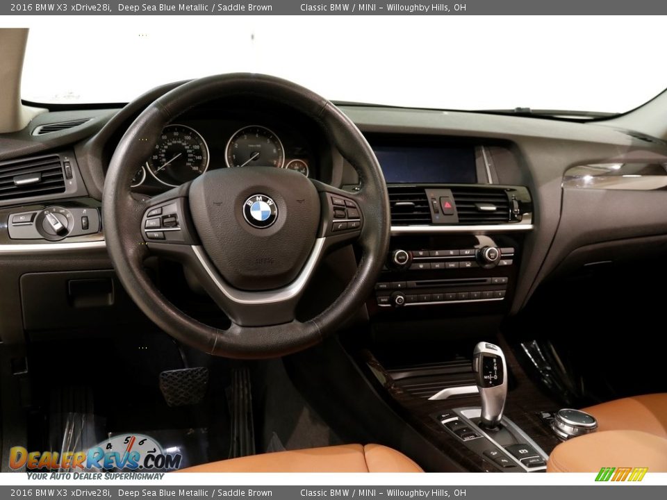 2016 BMW X3 xDrive28i Deep Sea Blue Metallic / Saddle Brown Photo #6
