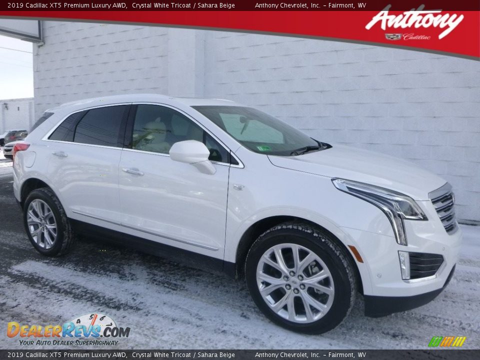 2019 Cadillac XT5 Premium Luxury AWD Crystal White Tricoat / Sahara Beige Photo #1