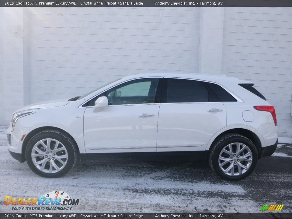 2019 Cadillac XT5 Premium Luxury AWD Crystal White Tricoat / Sahara Beige Photo #3