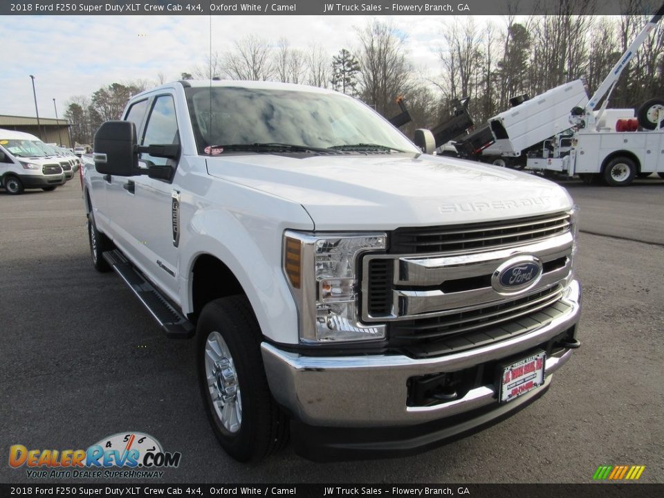 2018 Ford F250 Super Duty XLT Crew Cab 4x4 Oxford White / Camel Photo #7