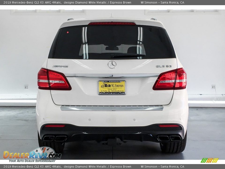 2019 Mercedes-Benz GLS 63 AMG 4Matic designo Diamond White Metallic / Espresso Brown Photo #3