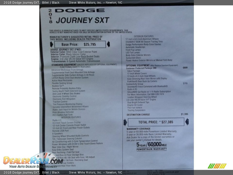2018 Dodge Journey SXT Billet / Black Photo #36