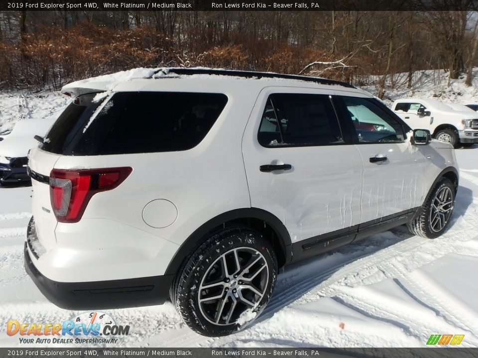 2019 Ford Explorer Sport 4WD White Platinum / Medium Black Photo #2