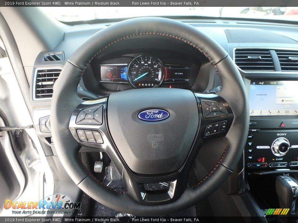 2019 Ford Explorer Sport 4WD White Platinum / Medium Black Photo #17
