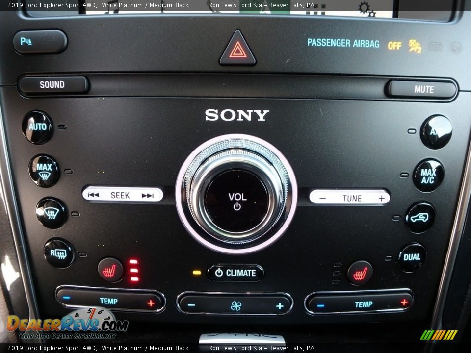 2019 Ford Explorer Sport 4WD White Platinum / Medium Black Photo #19