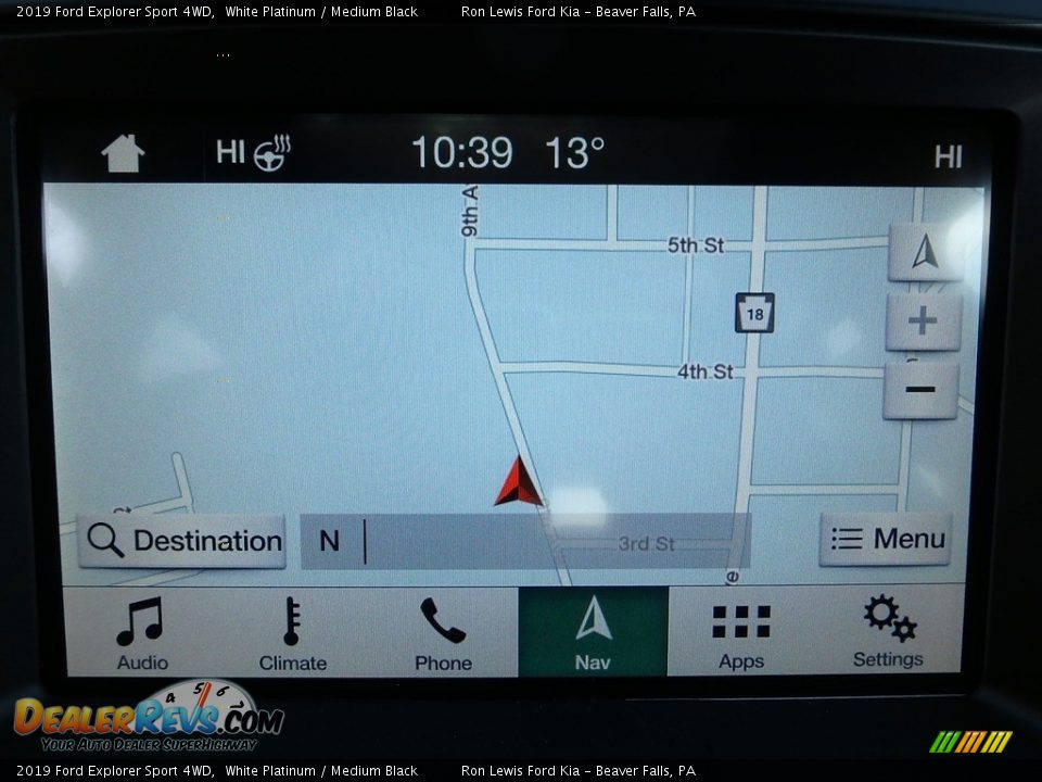 2019 Ford Explorer Sport 4WD White Platinum / Medium Black Photo #20