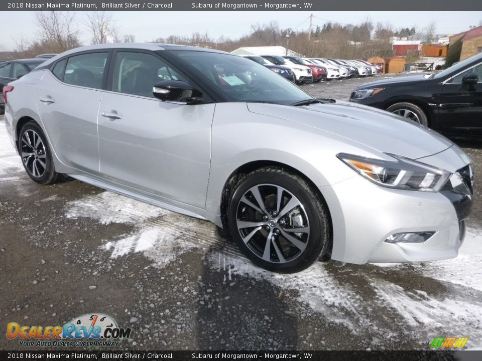 2018 Nissan Maxima Platinum Brilliant Silver / Charcoal Photo #1
