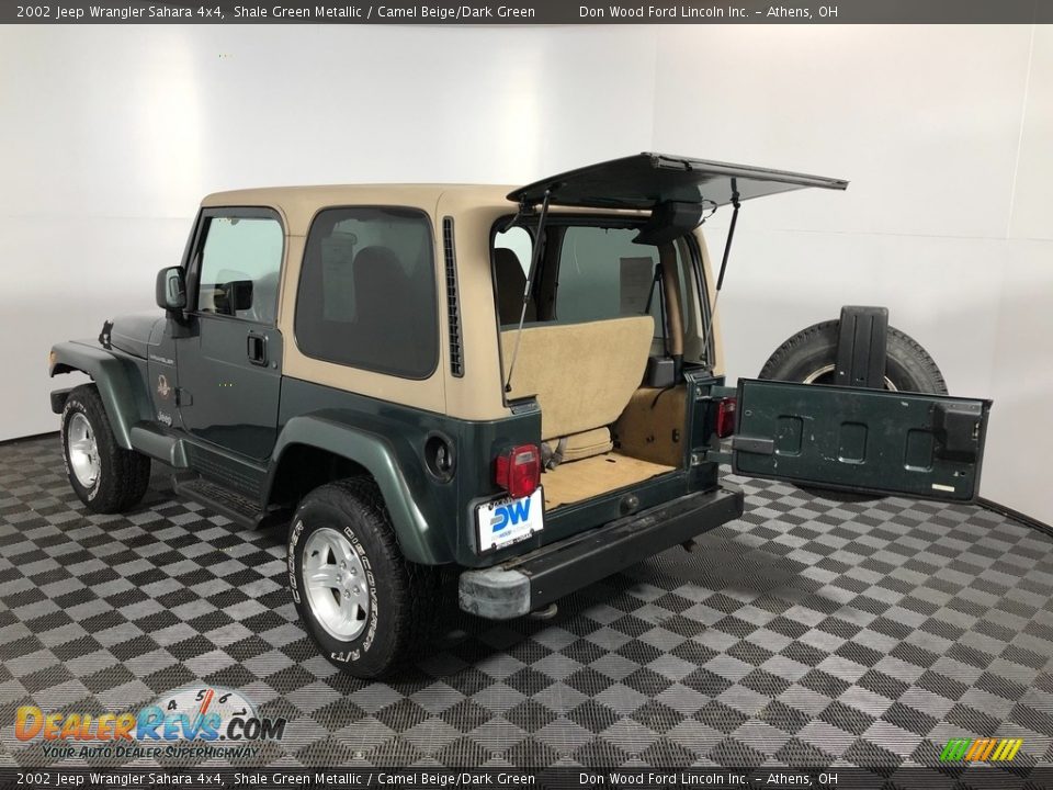 2002 Jeep Wrangler Sahara 4x4 Shale Green Metallic / Camel Beige/Dark Green Photo #9
