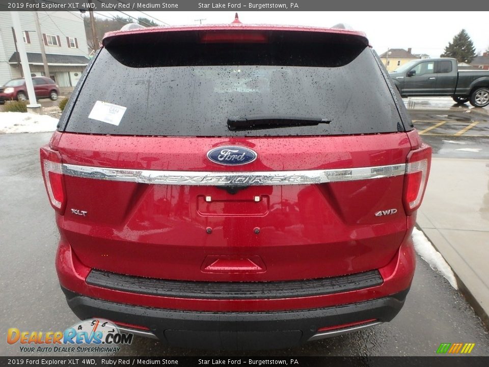 2019 Ford Explorer XLT 4WD Ruby Red / Medium Stone Photo #6