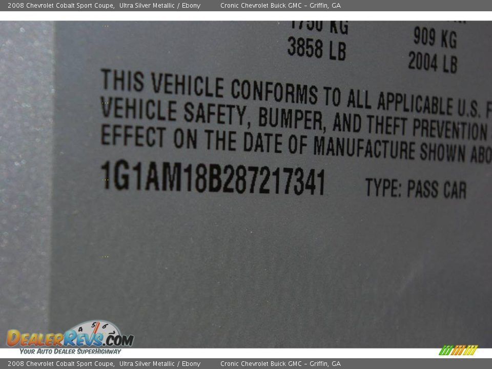 2008 Chevrolet Cobalt Sport Coupe Ultra Silver Metallic / Ebony Photo #23