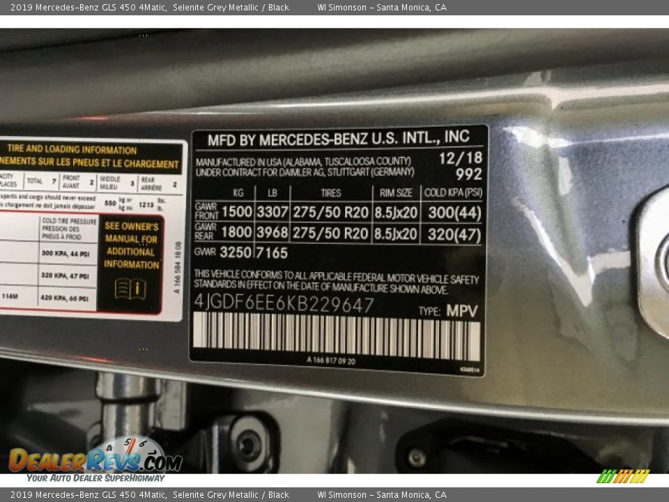 2019 Mercedes-Benz GLS 450 4Matic Selenite Grey Metallic / Black Photo #11
