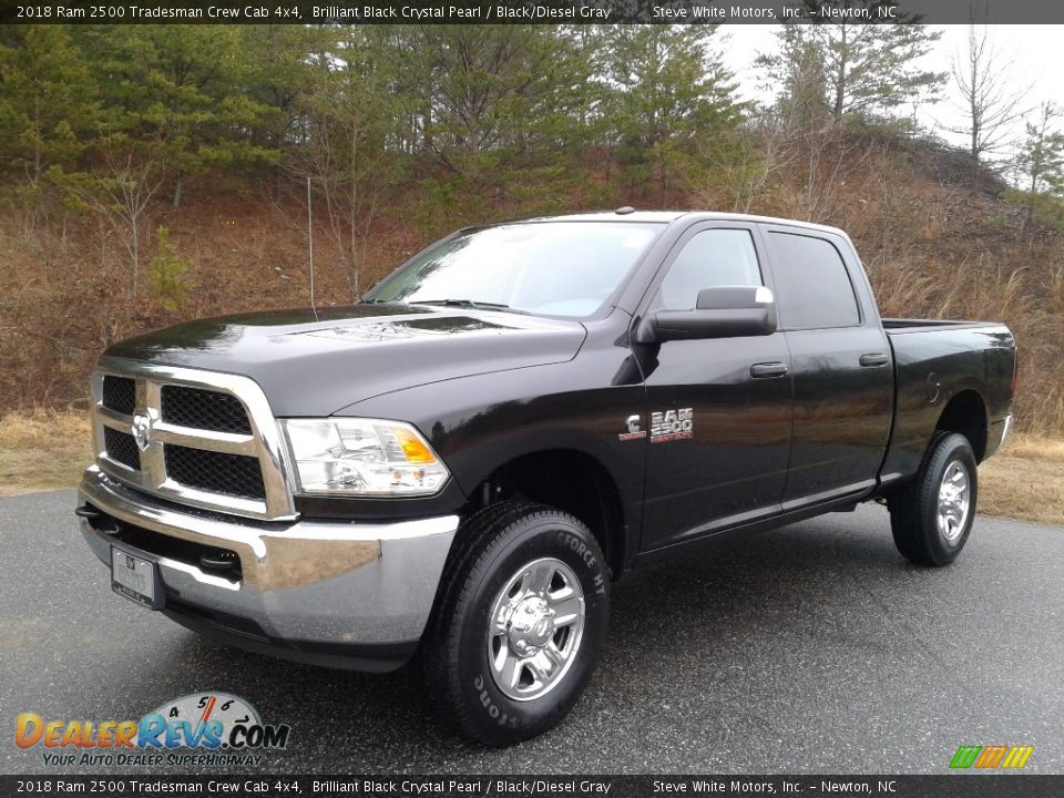 2018 Ram 2500 Tradesman Crew Cab 4x4 Brilliant Black Crystal Pearl / Black/Diesel Gray Photo #2