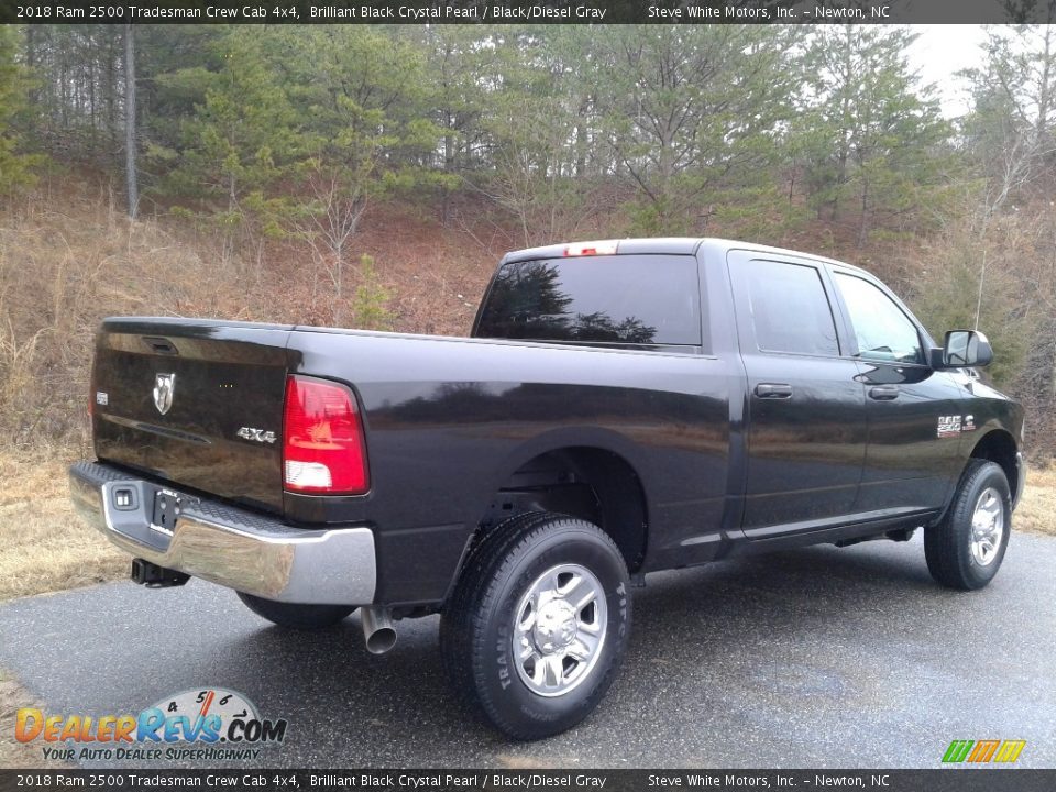 2018 Ram 2500 Tradesman Crew Cab 4x4 Brilliant Black Crystal Pearl / Black/Diesel Gray Photo #6