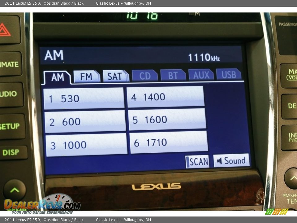 2011 Lexus ES 350 Obsidian Black / Black Photo #13