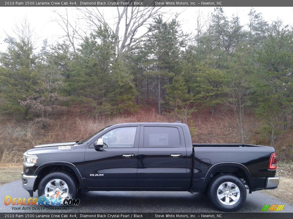 2019 Ram 1500 Laramie Crew Cab 4x4 Diamond Black Crystal Pearl / Black Photo #1