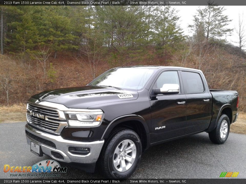 2019 Ram 1500 Laramie Crew Cab 4x4 Diamond Black Crystal Pearl / Black Photo #2