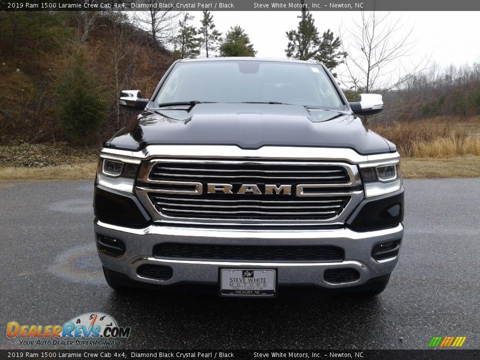 2019 Ram 1500 Laramie Crew Cab 4x4 Diamond Black Crystal Pearl / Black Photo #3