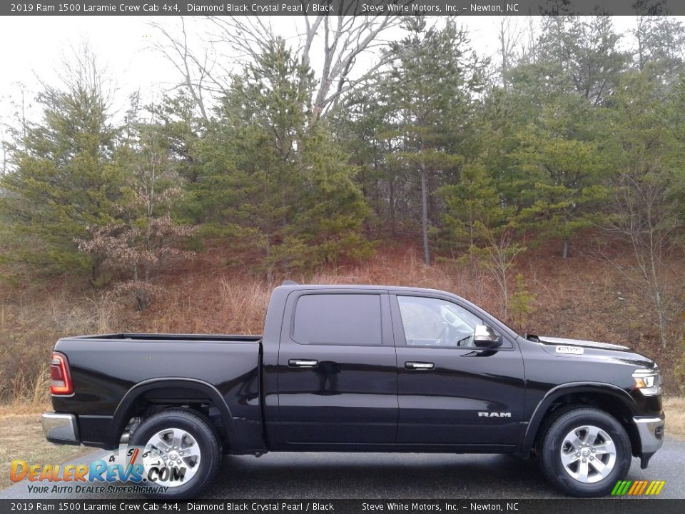 2019 Ram 1500 Laramie Crew Cab 4x4 Diamond Black Crystal Pearl / Black Photo #5