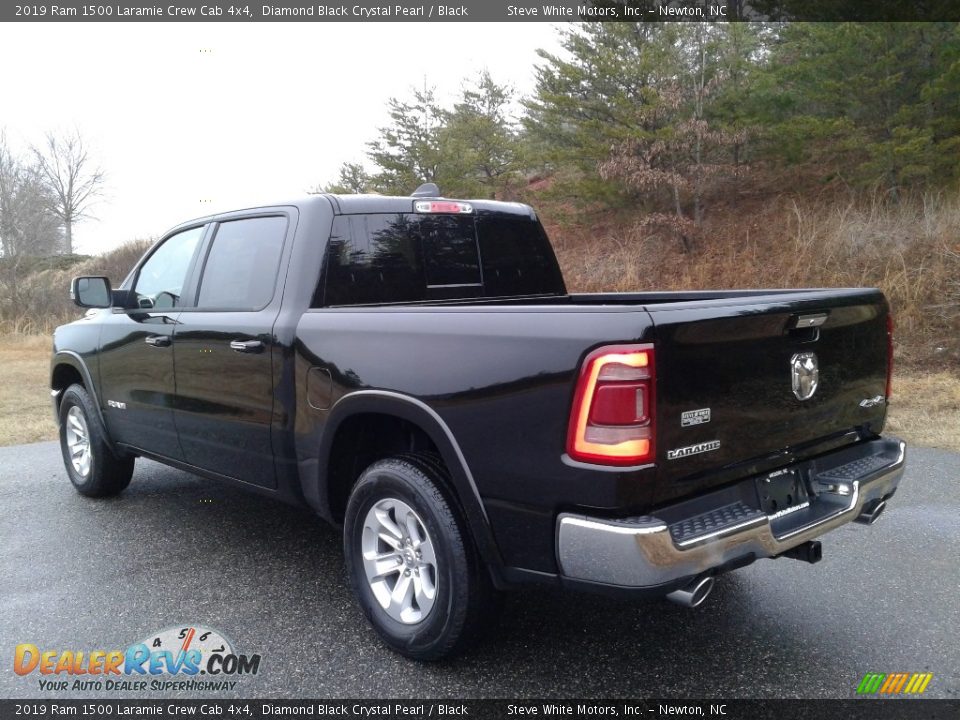 2019 Ram 1500 Laramie Crew Cab 4x4 Diamond Black Crystal Pearl / Black Photo #8
