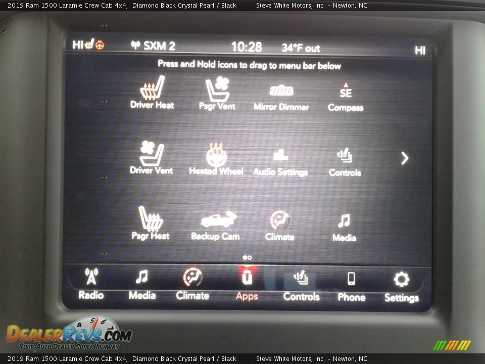 2019 Ram 1500 Laramie Crew Cab 4x4 Diamond Black Crystal Pearl / Black Photo #28