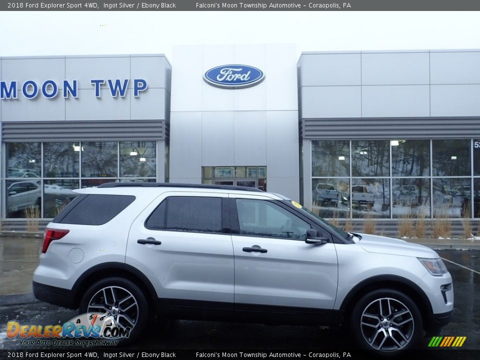 2018 Ford Explorer Sport 4WD Ingot Silver / Ebony Black Photo #1