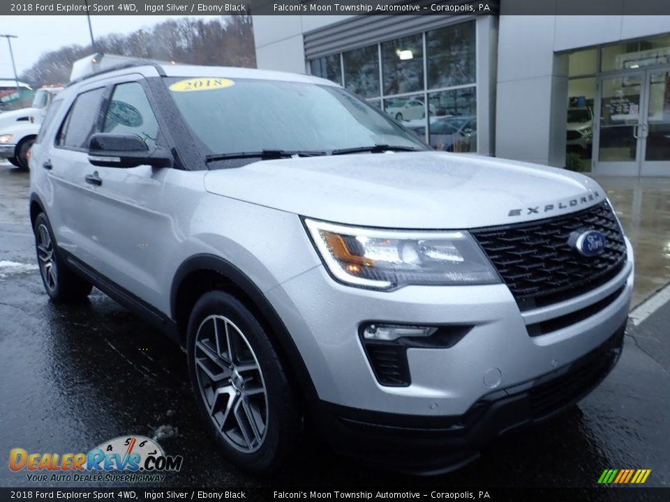 2018 Ford Explorer Sport 4WD Ingot Silver / Ebony Black Photo #8